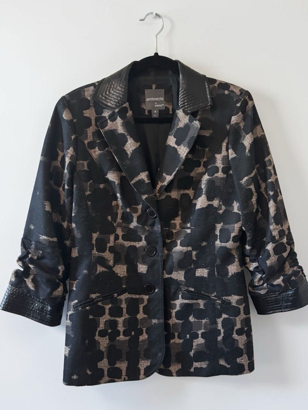 Anthracite by Muse Abstract Print Blazer Jacket Size 8